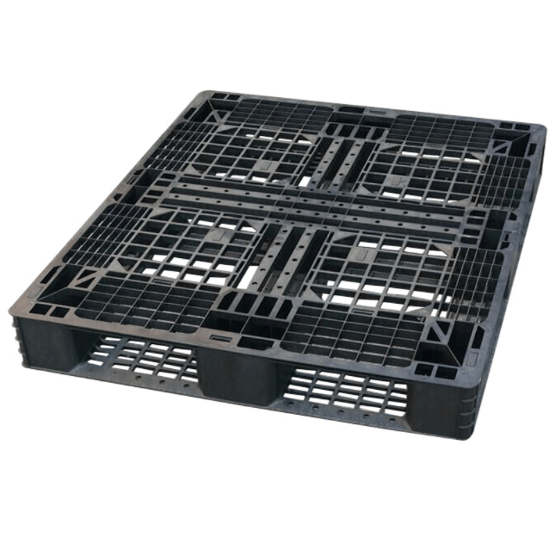 black vented full perimeter plastic export pallet