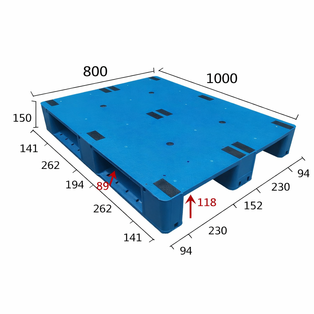 1000×800mm Hygienic Plastic Pallet