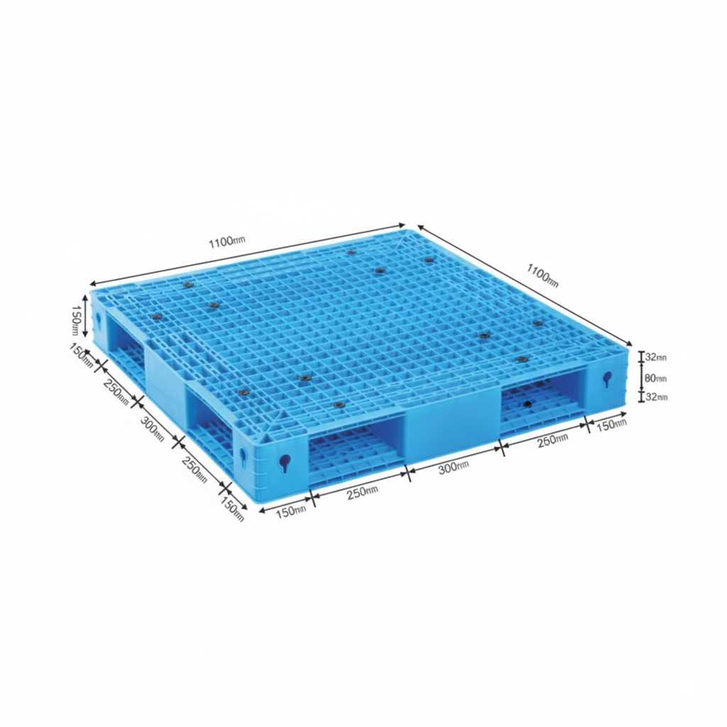 1100 &times; 1100 mm Stackable Plastic Pallet