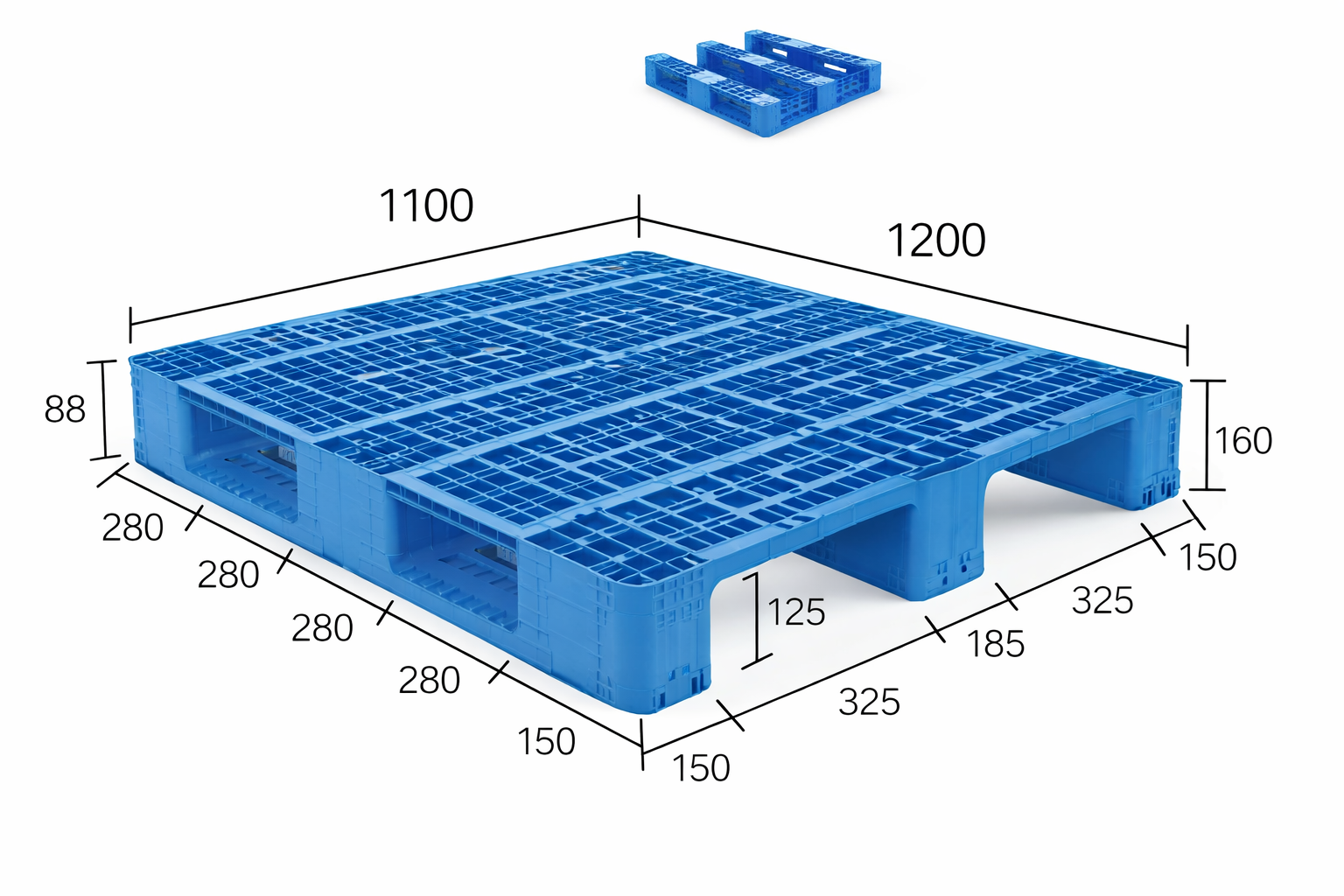 1200mm×1100mm Plastic Pallet
