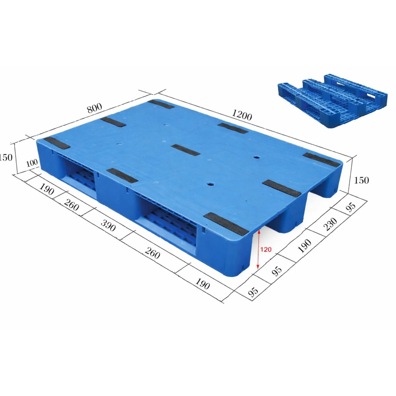 1200×800mm Hygienic Plastic Pallet