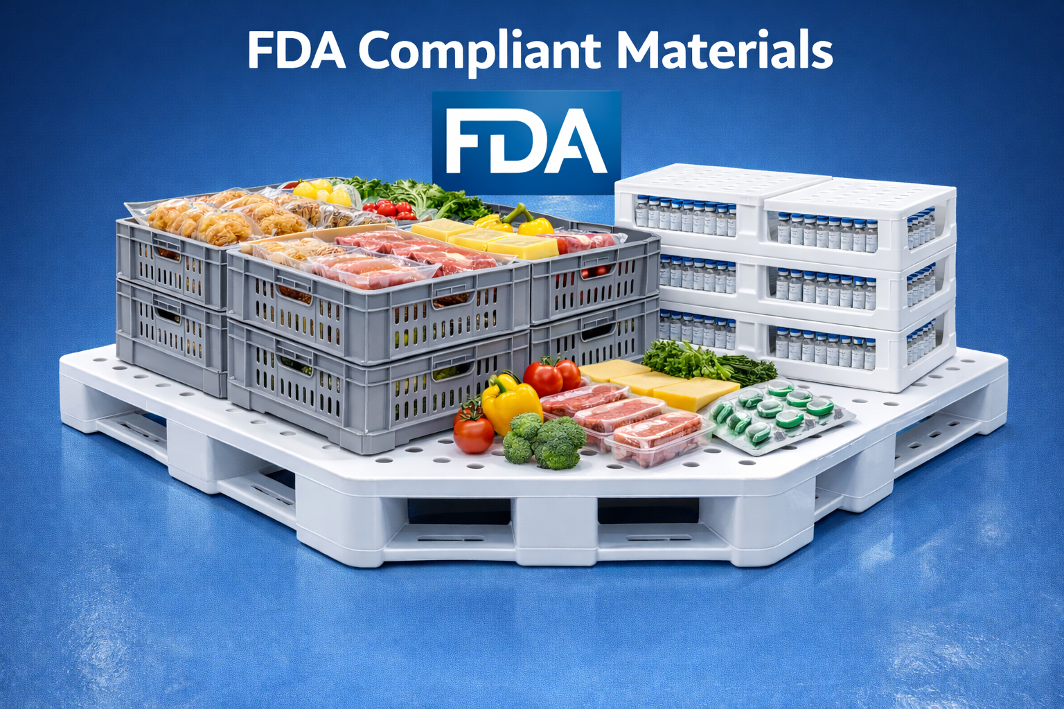 FDA compliant plastic pallet materials