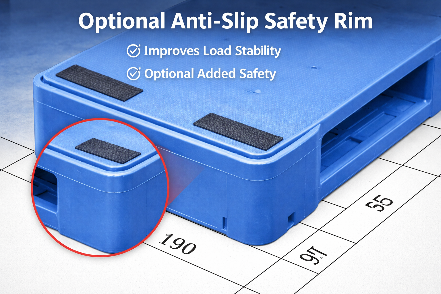 Optional anti-slip safety rim feature