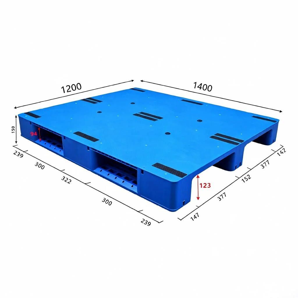 1400×1200mm Hygienic Plastic Pallet