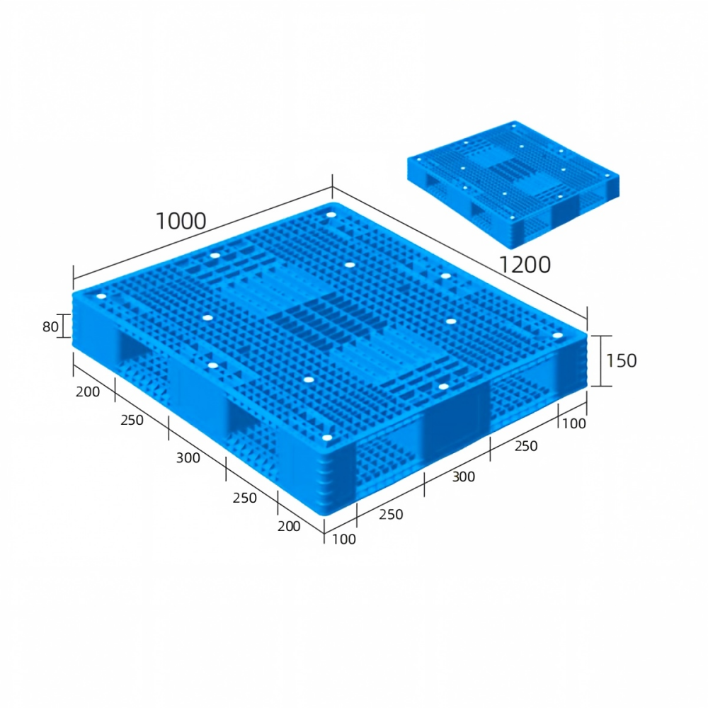 1200 x 1000 6-runner Open Deck Plastic Pallet