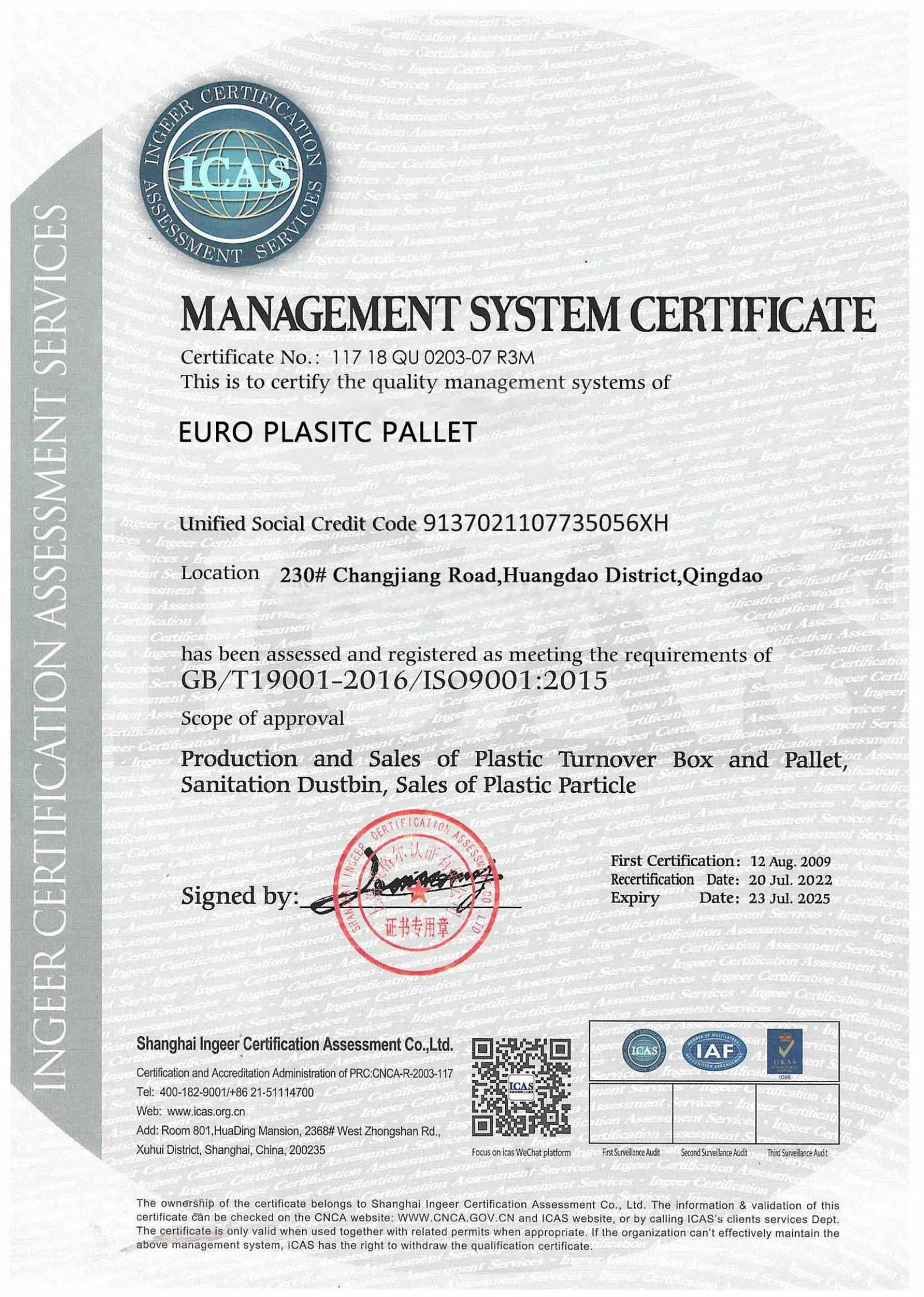 ISO Certificate