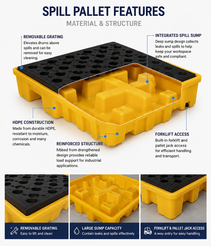Euro Plastic Pallet Spill Pallet Structure