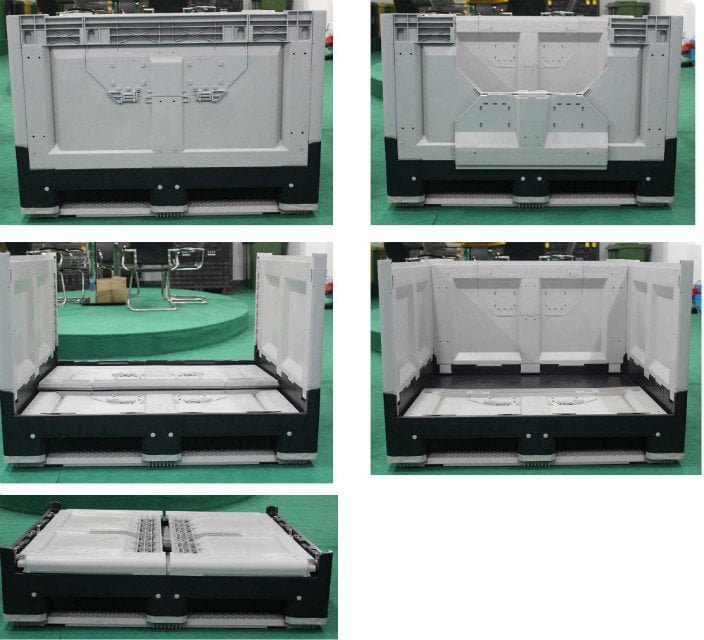 Heavy Duty Plastic Pallet Box Collapse process