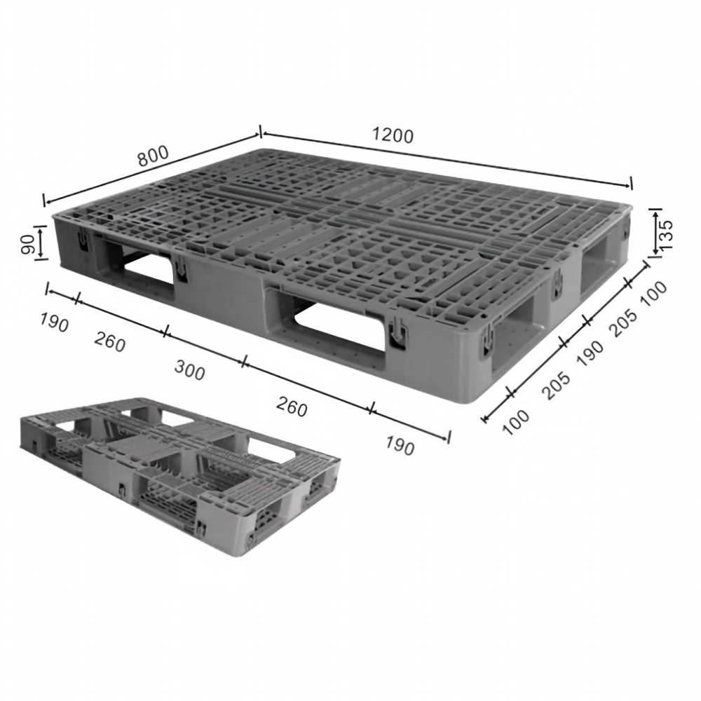 1200 × 800 Heavy Duty Plastic Pallet
