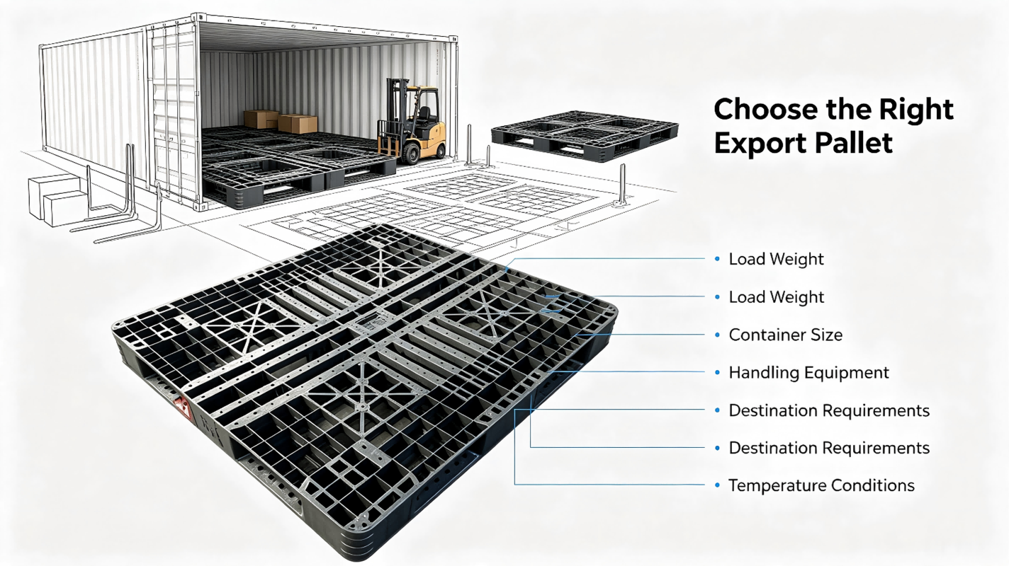 export plastic pallet selection for container shipping