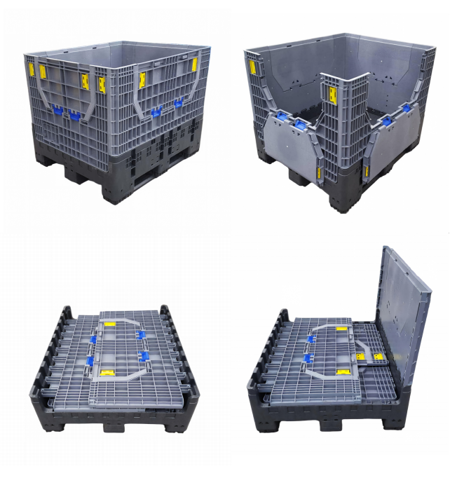 Heavy Duty Plastic Pallet Box Collapse process