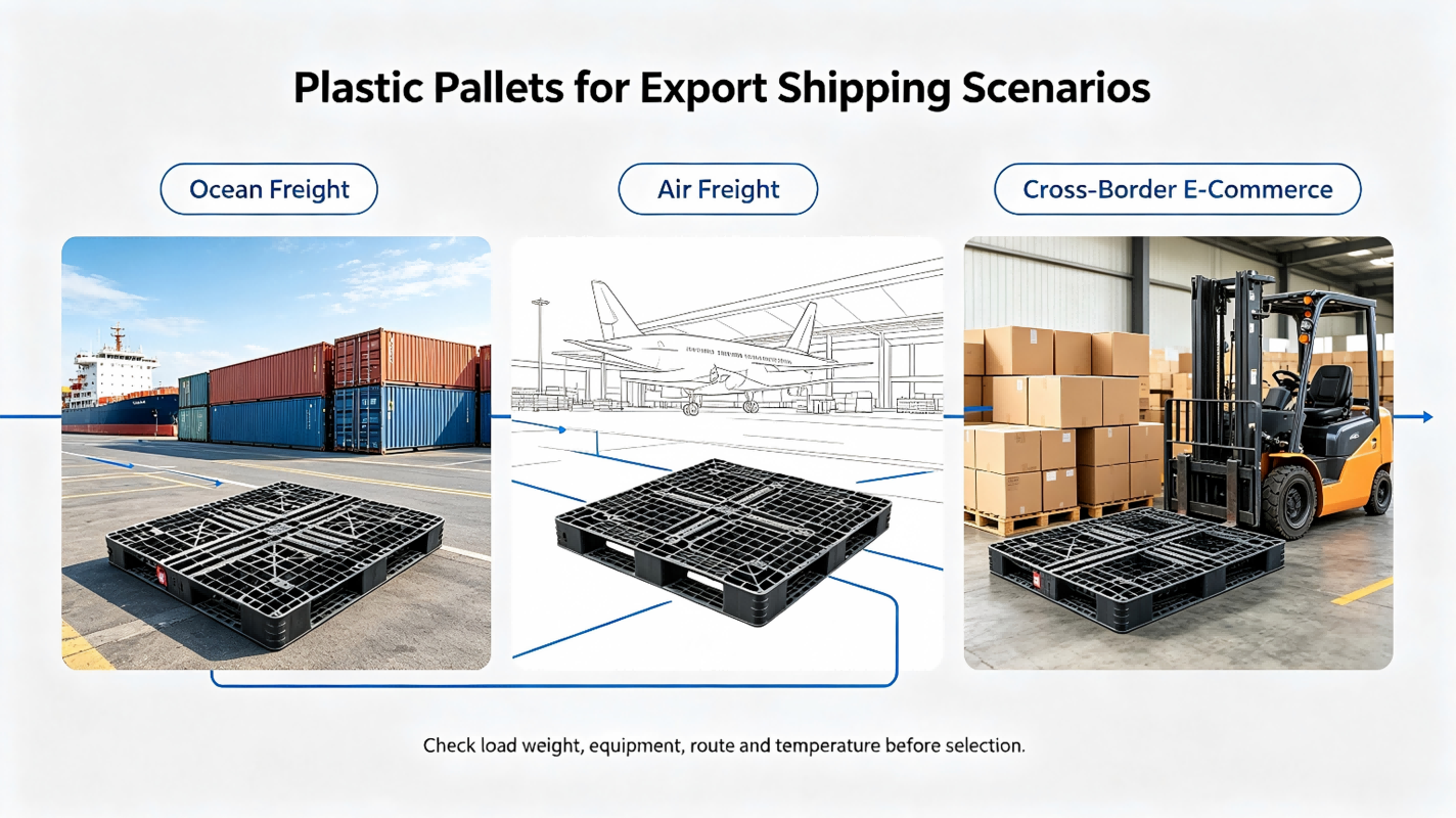 plastic pallets for ocean freight air freight and export logistics