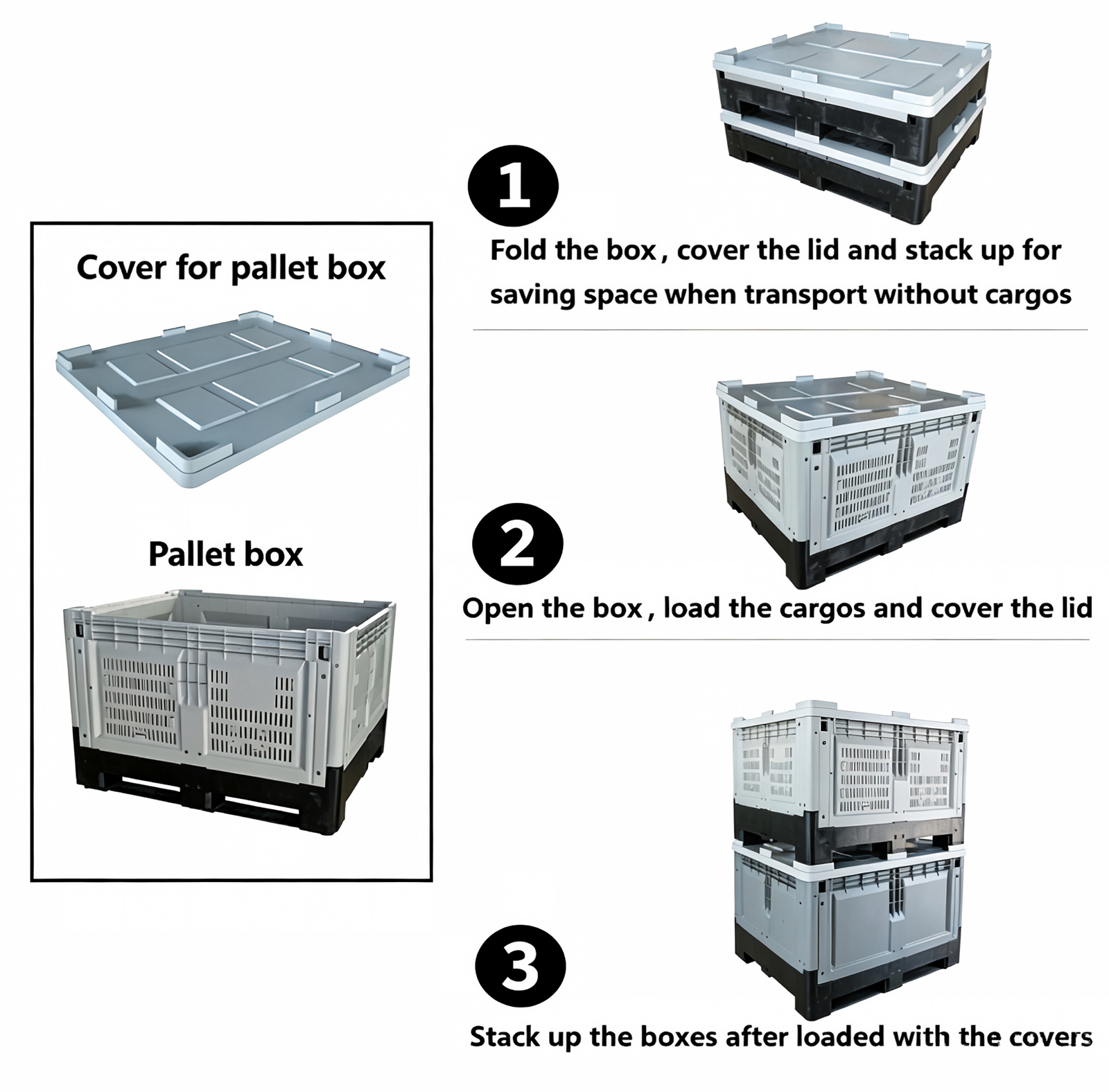 Vented Folding Pallet Box Stacking Process