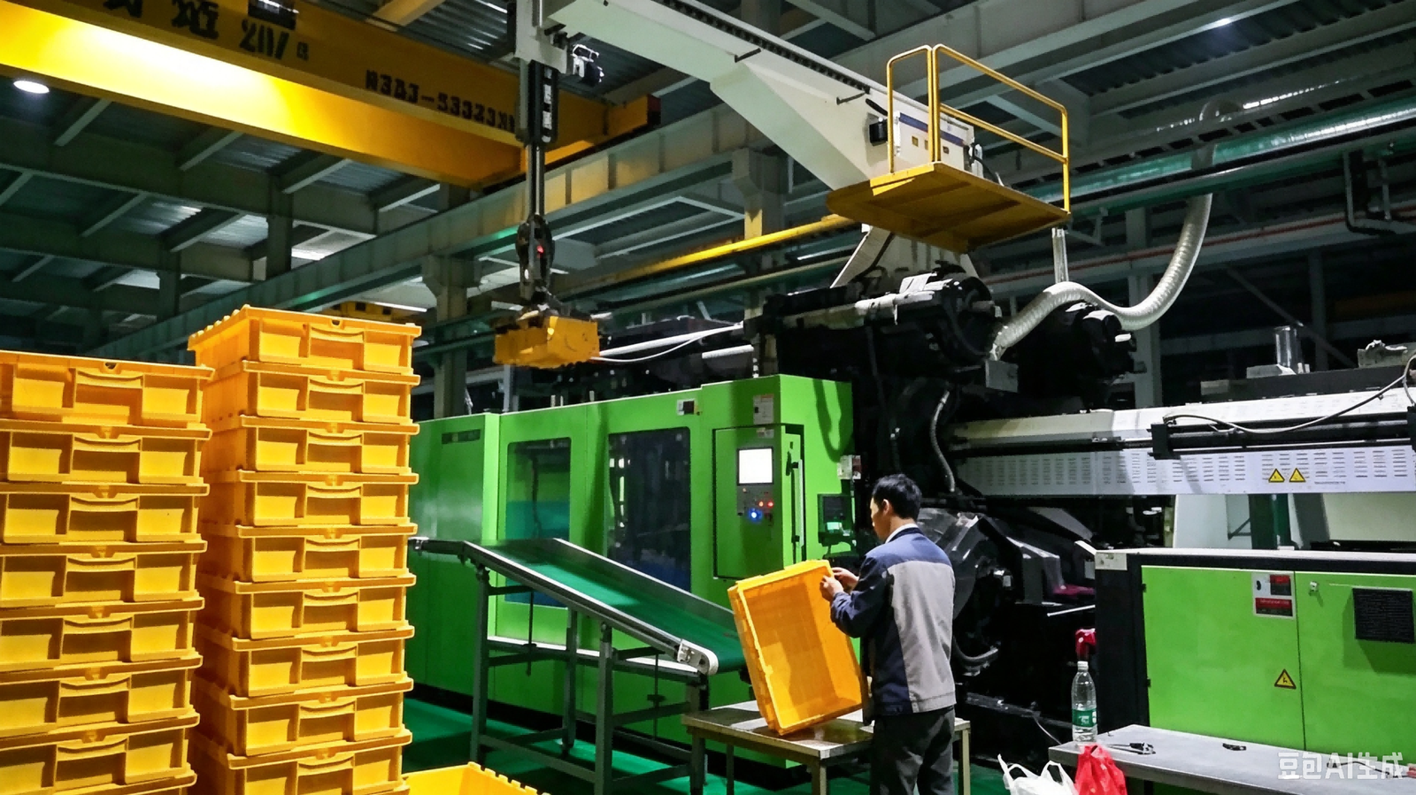 Rigid pallet box factory injection molding and quality inspection