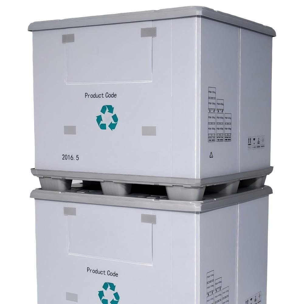 Stackable reusable pallet sleeve pack containers